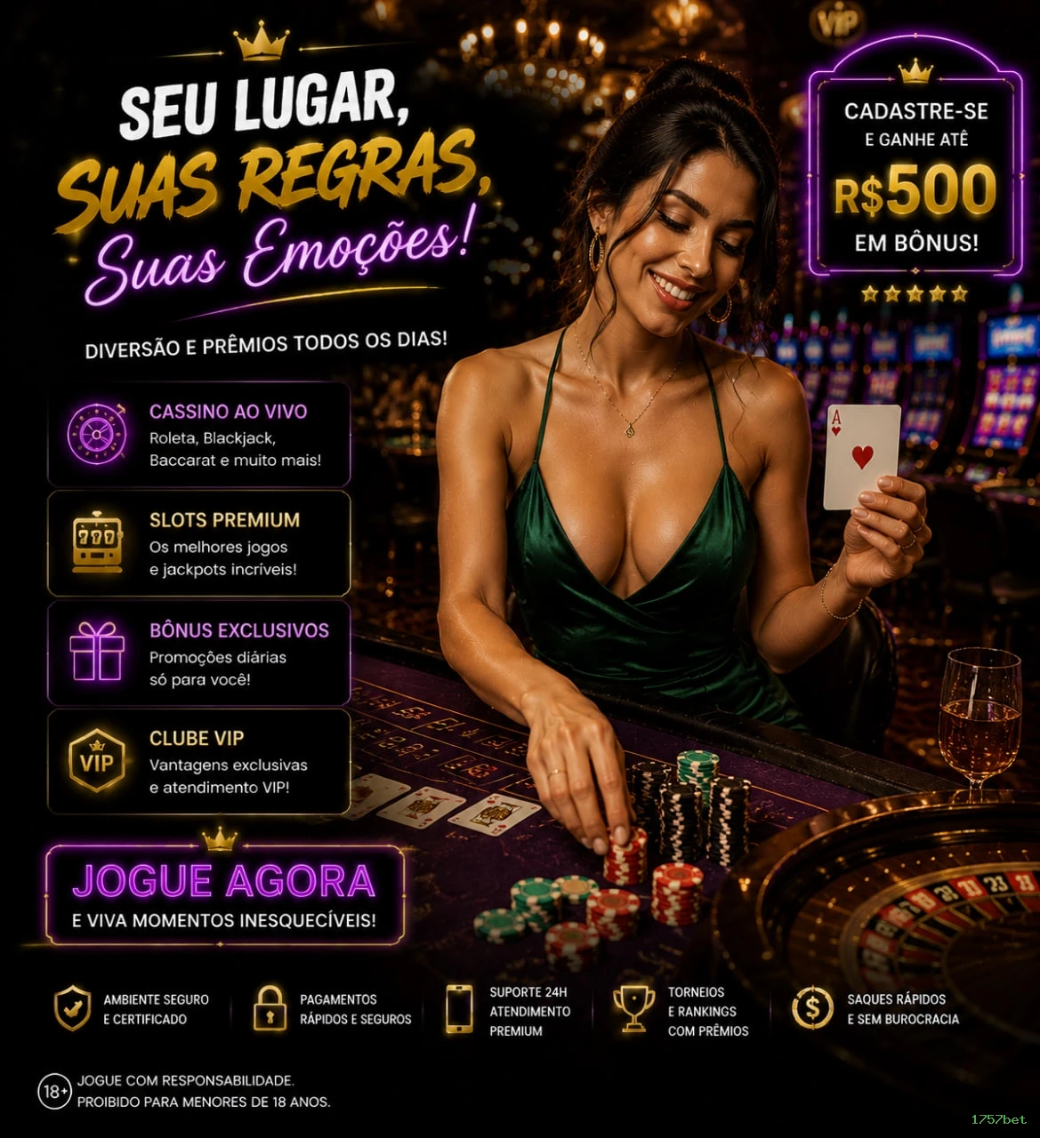 Imagem promocional da experiência de game da 1757bet